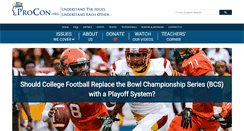 Desktop Screenshot of collegefootball.procon.org